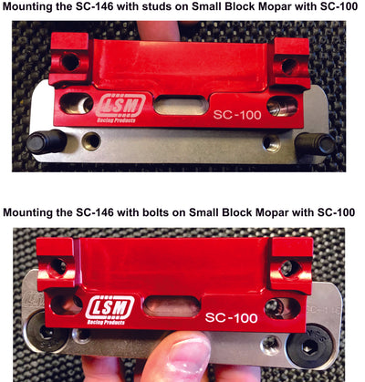 The SC-146 adapter plate will enable the SC-100 to work on Small Block Mopar single shaft systems.